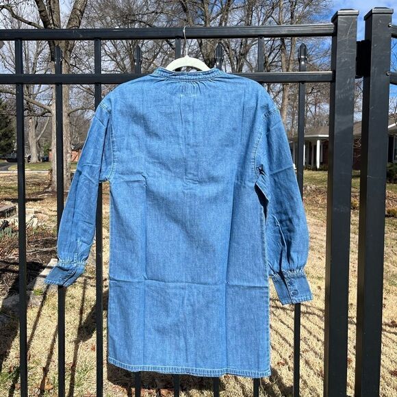 J Crew Indigo Button Up Denim Shift Dress NWT - Picture 8 of 9